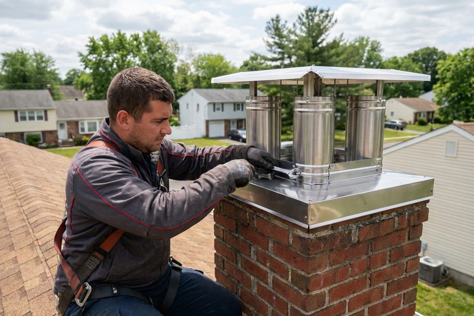 Chimney Cap Installation in New Jersey — stainless steel chimney cap installation